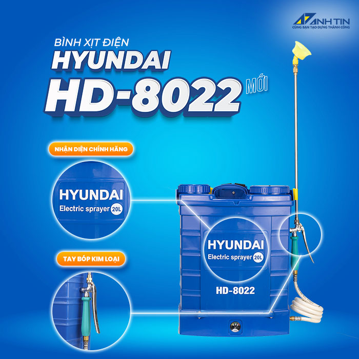 Giới thiệu Bình Xịt Điện Hyundai HD-8022 cải tiến mới