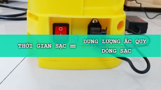 tính thời gian sạc bình xịt điện